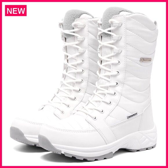 Waterproof Winter Snow Boots with Side Zipper Warm Insulated Hiking Boots